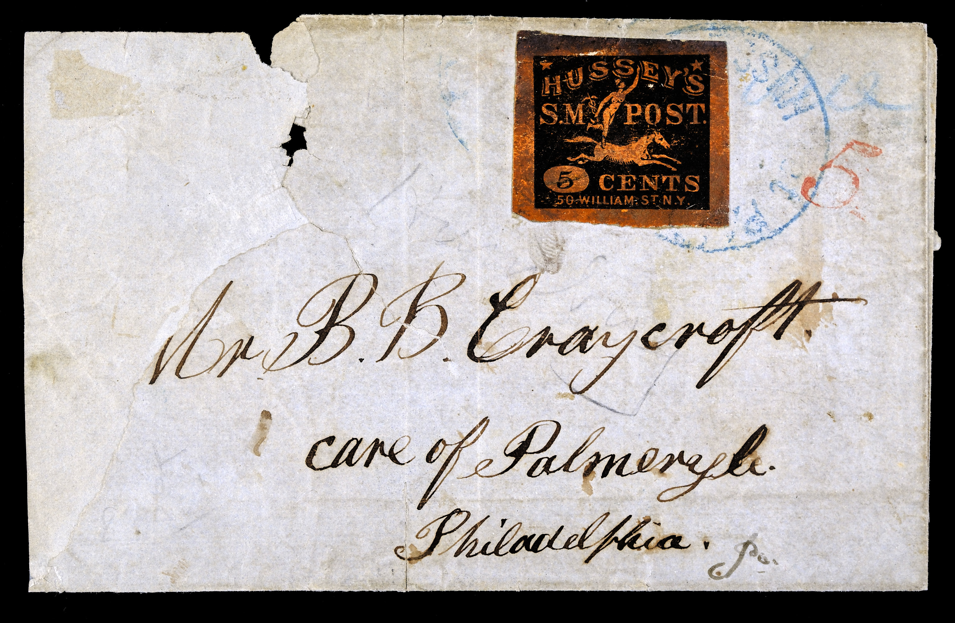 Lot 307 - Hussey's Post  -  Carriers & Locals Society 37th Annual Auction