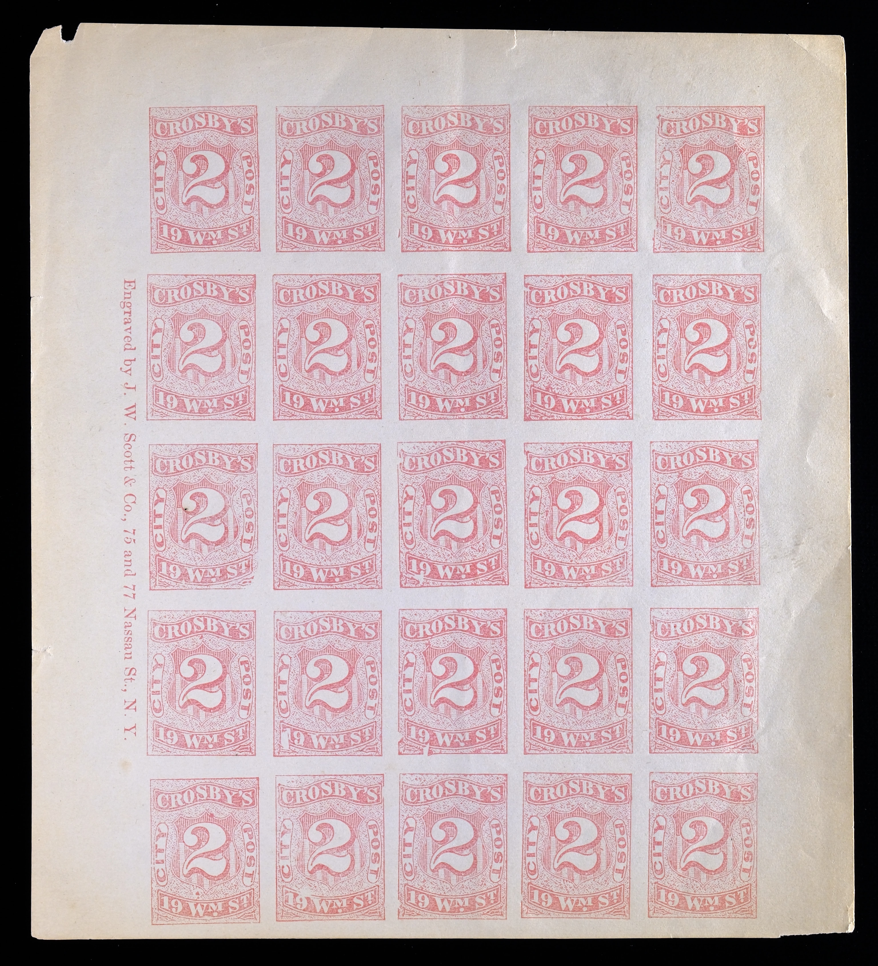 Lot 248 - Crosby's City Post - Carriers & Locals Society 37th Annual Auction Lot 248 - Crosby's City Post - Carriers & Locals Society 37th Annual Auction