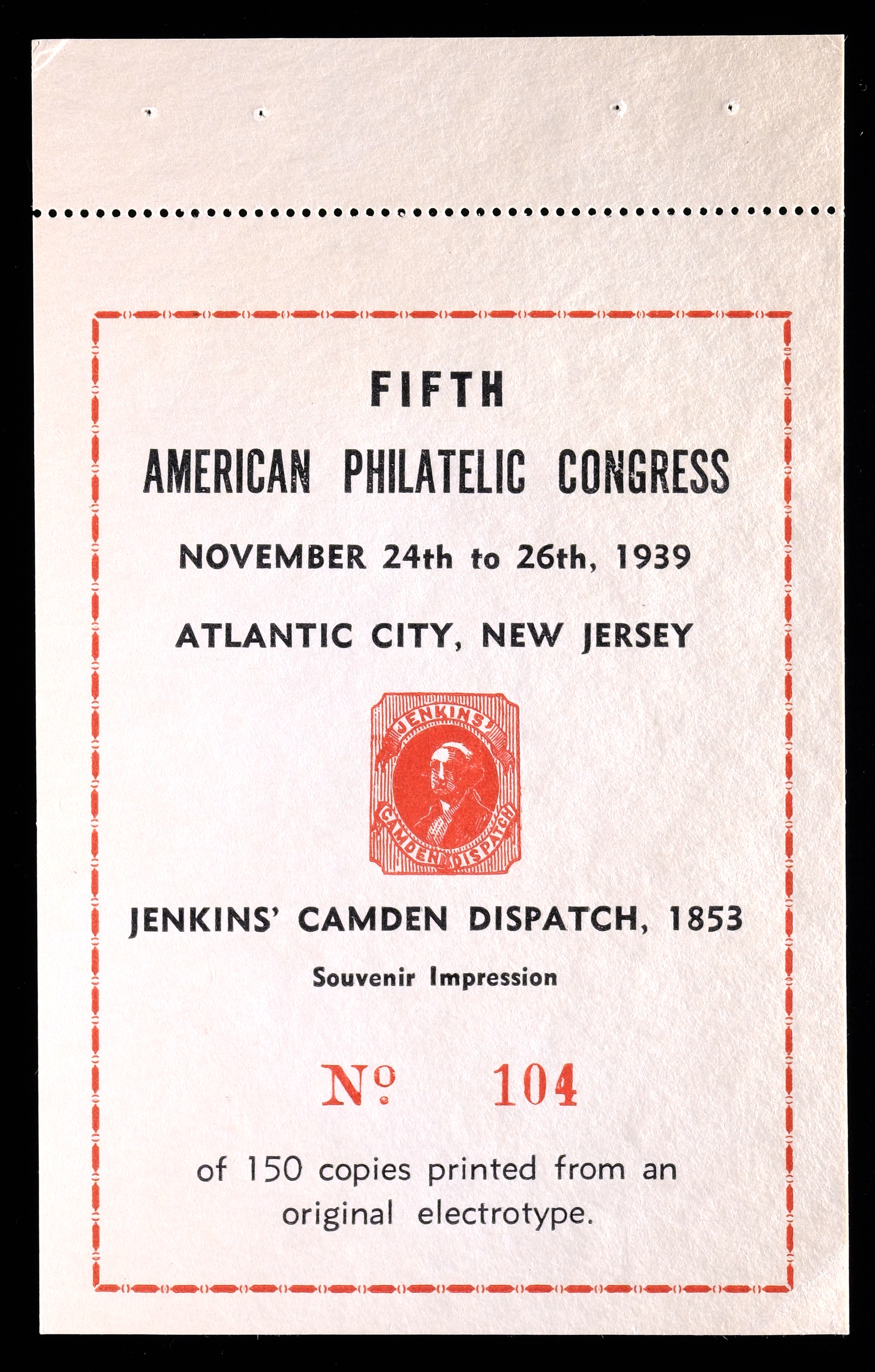Lot 318 - Jenkin's Camden Dispatch  -  Carriers & Locals Society 37th Annual Auction