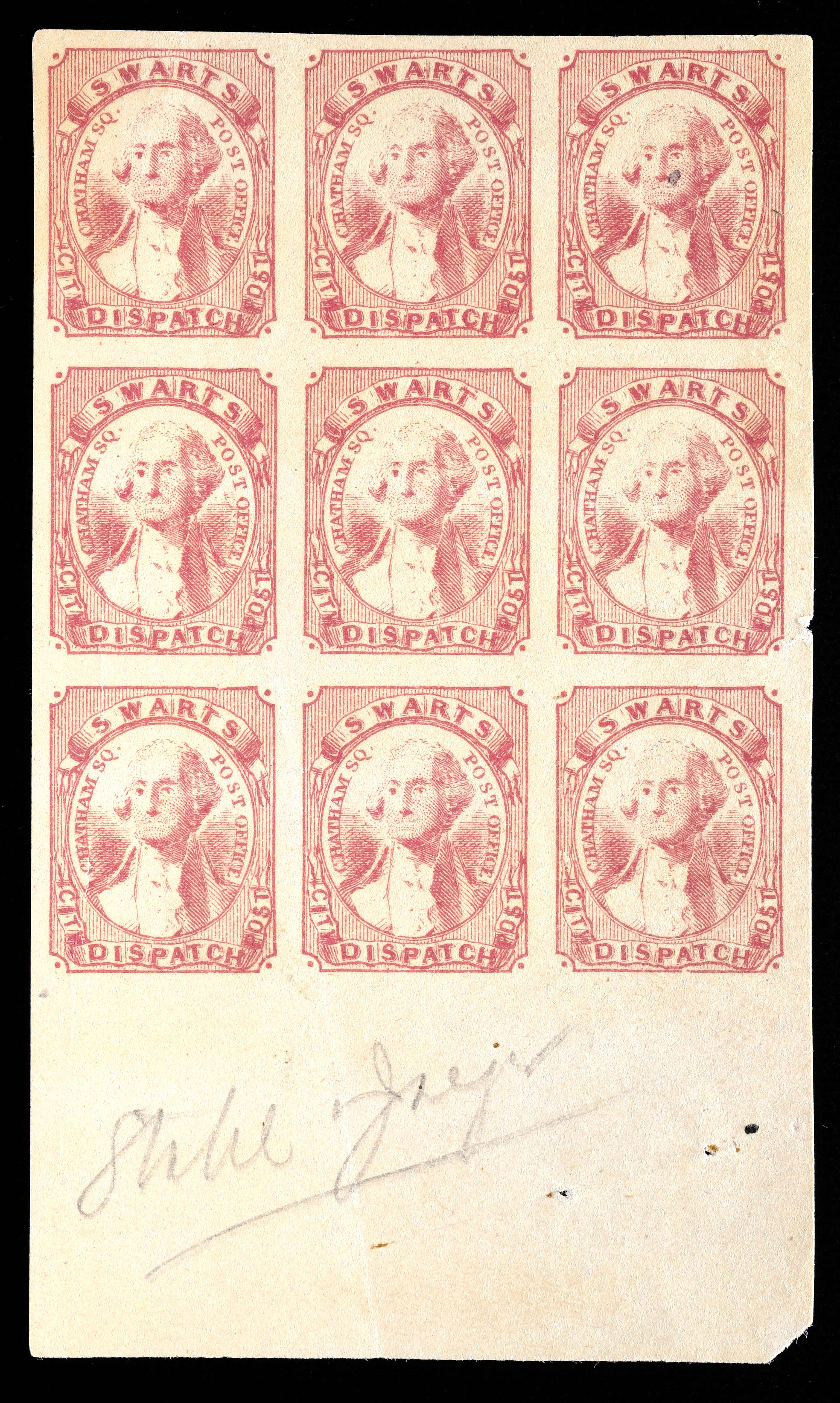 Lot 372 - Swarts' City Dispatch Post - Carriers & Locals Society 37th Annual Auction Lot 372 - Swarts' City Dispatch Post - Carriers & Locals Society 37th Annual Auction