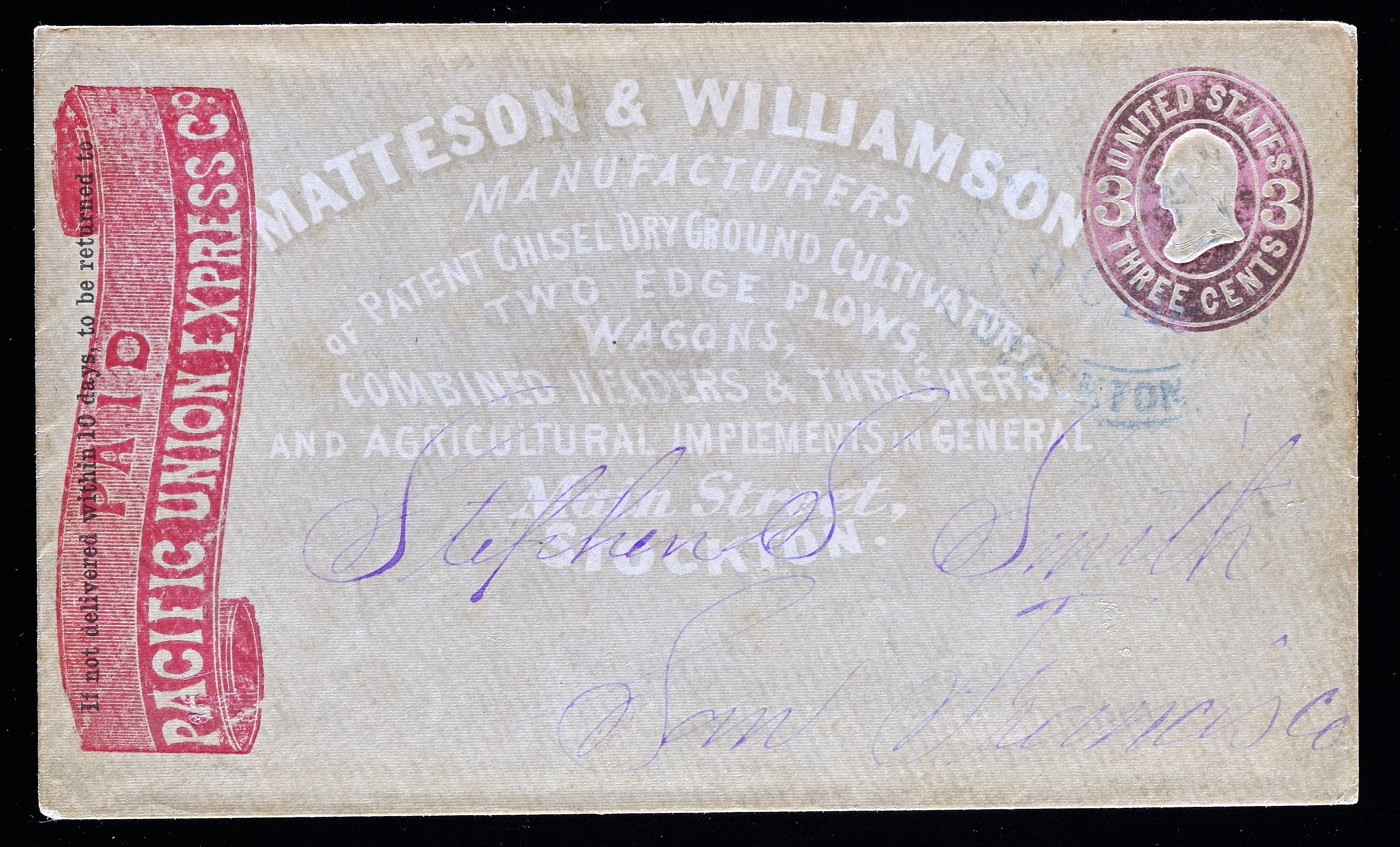 Lot 73 - Western Express & Postal History  -  Carriers & Locals Society 37th Annual Auction