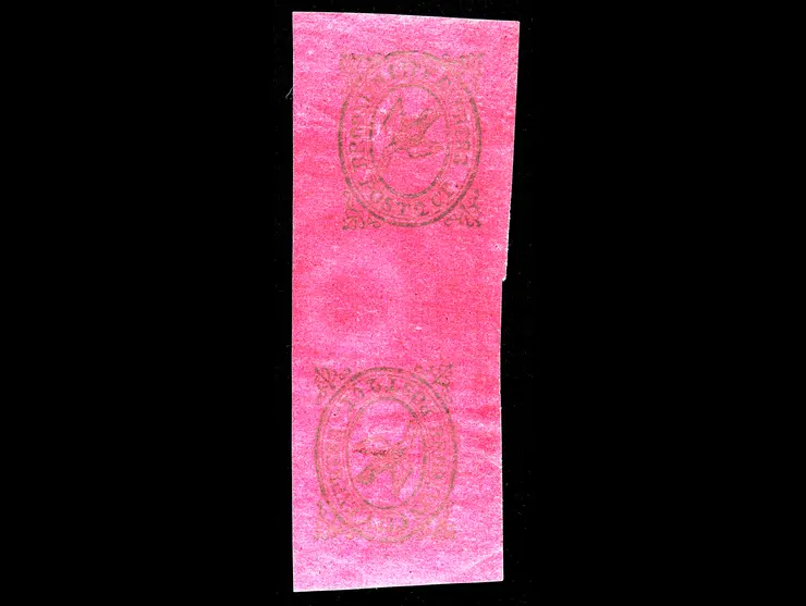 Brooklyn City Express Post, 28L3, 2c Black on Crimson, Tete-Beche, Unused