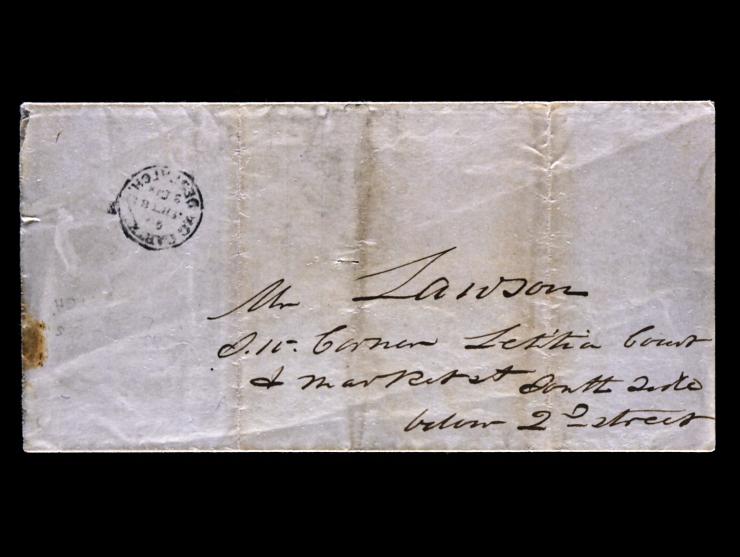 G. Carter's Despatch, Company Circular Datestamp on Stampless Local Cover