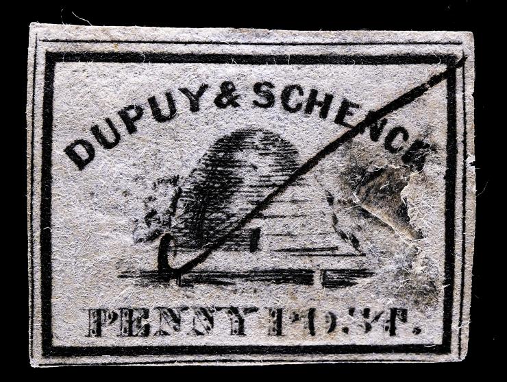 Dupuy & Schenck, 60L1, 1c Black on Glazed, Used