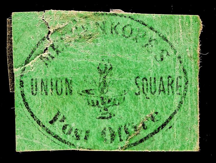 Messenkope's Union Square Post Office, 106L1, 1c Black on Green, Unused