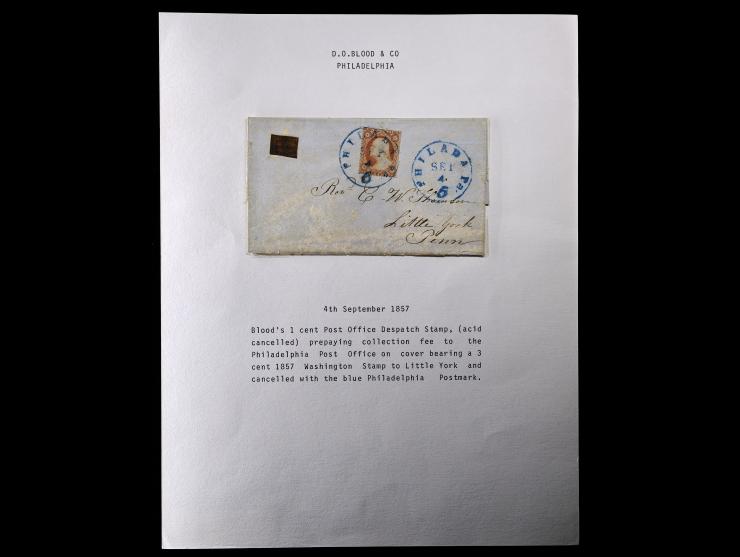 D.O. Blood & Co., 15L17, 2c Bronze on Black Acid Canceled with #26 3c Dull Red, on Cover