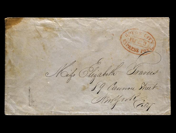 Boyd's City Express Post, Red Oval Company Handstamp on Stampless Cover to New York