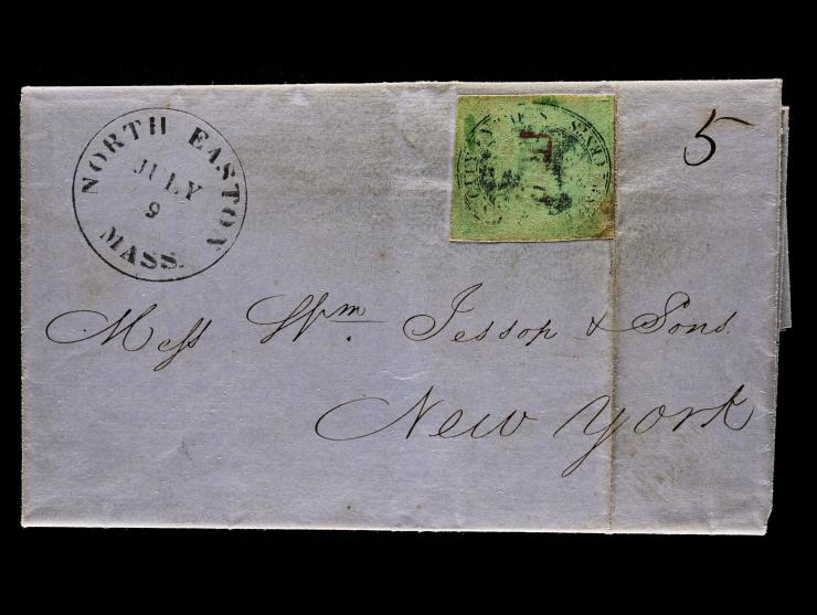 Boyd's City Express, 1844, 2c Black on Green, 20L1, Genuine Stamp