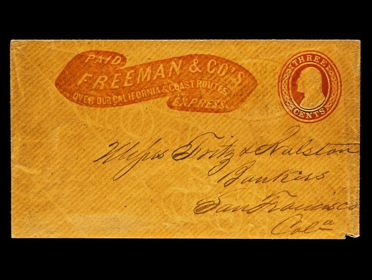 Freeman & Co's Express, Diamond Springs Handstamp with Star, on U10 Buff Envelope to San Francisco