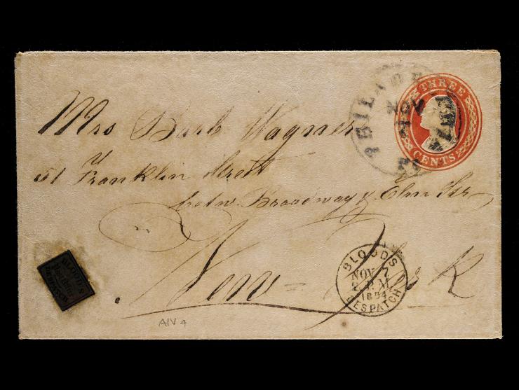 D.O. Blood & Co., 15L17, 2c Bronze on Black on 3c Nesbit