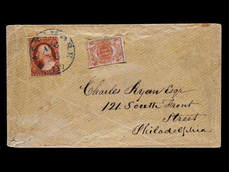 Baltimore Post Office Despatch, 1LB7, 1c Red, Used On Cover with #26 3c Dull Red Tied by Baltimore Datestamp