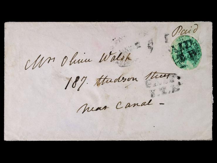 Boyd's City Express, 1854, 2c Black on Green, 20L10 on Cover