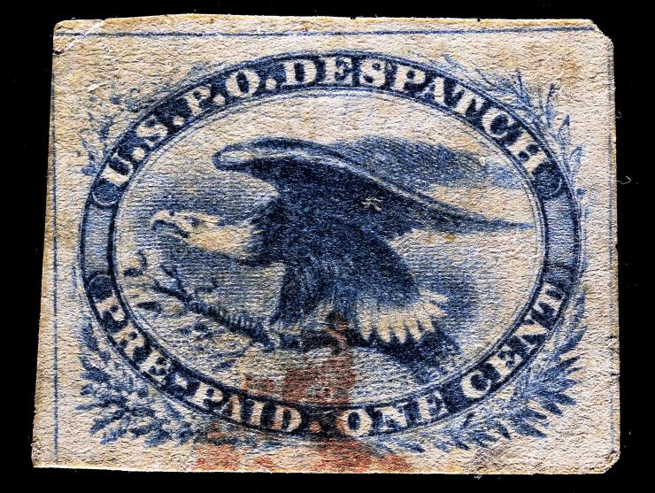 Eagle Carrier, 1851, 1c Blue, LO2, Used