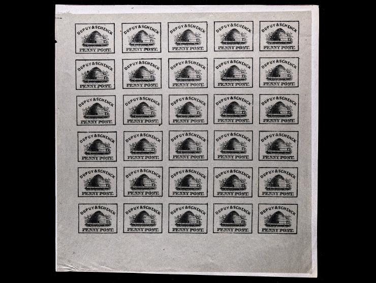 Dupuy & Schenck, 1846 1c Black on Gray, 60L2, Forgery B,