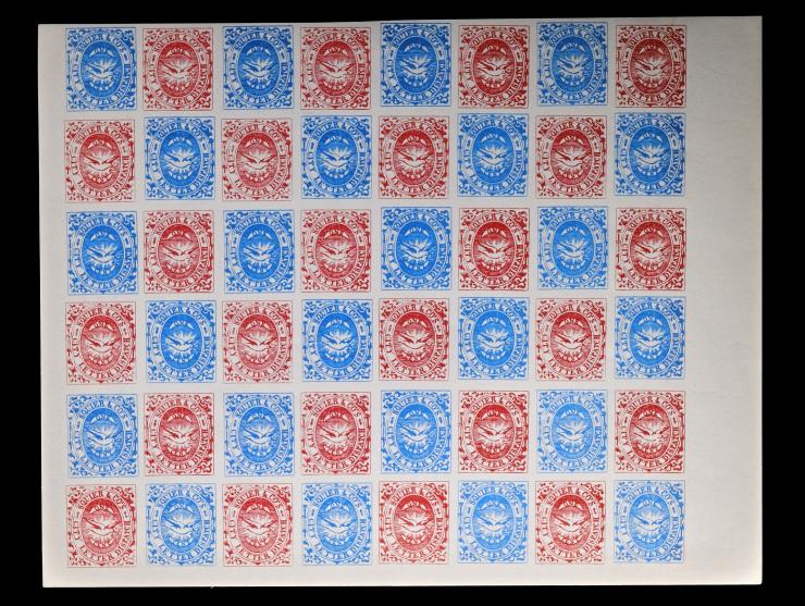Squier & Co. City Letter Dispatch, Reprint Sheet of 48