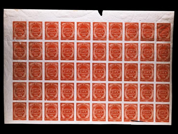 Douglas' City Despatch, 59L3a, 1c Vermilion Imperforate
