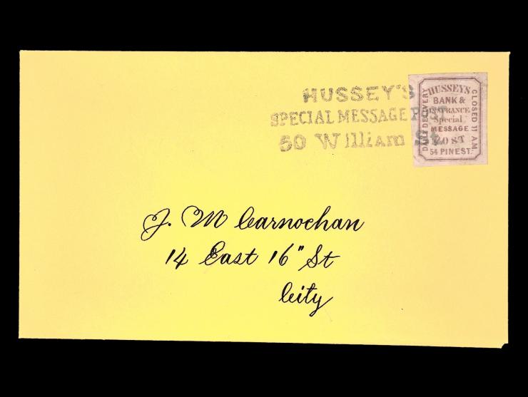 Hussey's Post, 87L44, Red Lilac, on Cover