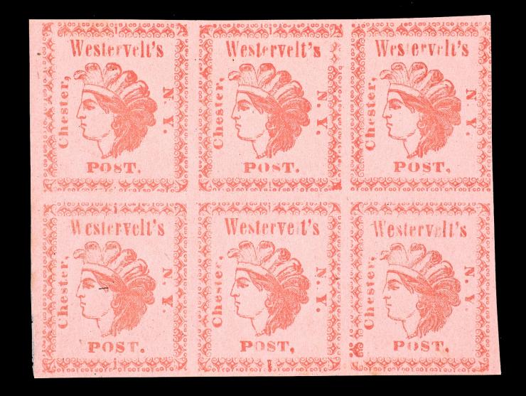 Westervelt's Post, 144L9, 1c Red on Pink