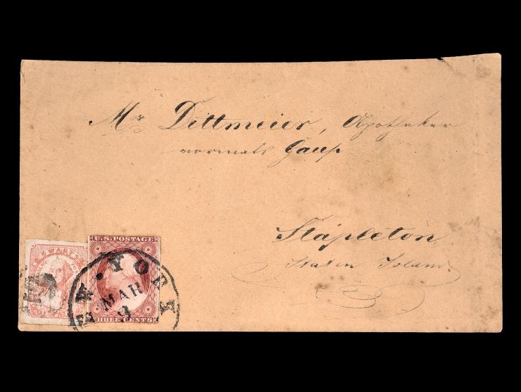 Swart's City Dispatch Post, 136L9, 1c Red, On Cover with #11 3c Dull Red