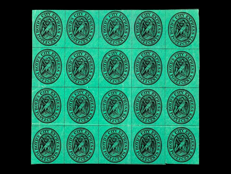 Boyd's City Express, 20L7, 2c Black on Green
Glazed, Unused