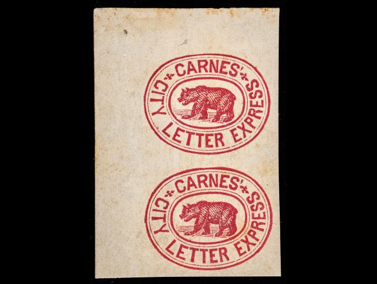 Carnes City Letter Express, 35L1, 5c Rose, Unused Pair