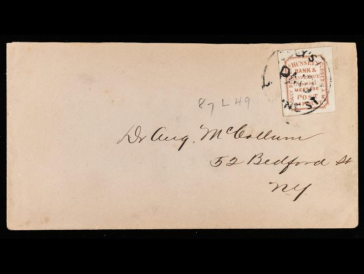 Hussey's Post, 87L49, Red Brown, Tied on Cover