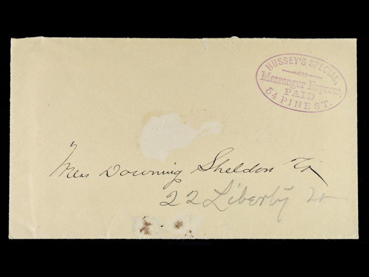 Hussey's Post, PMO-K Purple Handstamp, On Local Cover