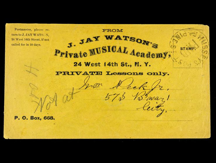 Hussey's Post, PMC-F Circular Handstamp, on Advertising Cover