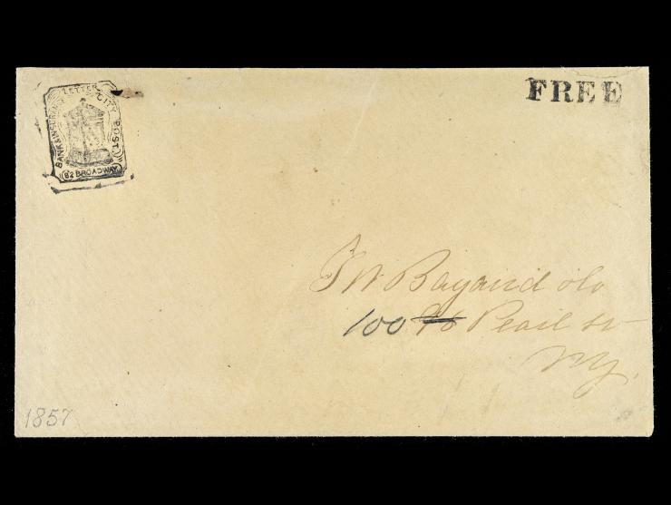 Hussey's Post, 87LUP1, Handstamped Wrapper, "FREE" Straightline on Local Cover