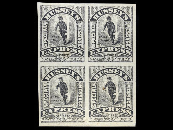 Hussey's Post, 87L73c, 1880 Brown Imperforate, Unused