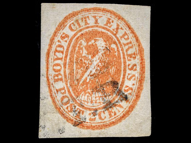 Boyd's City Express, 1856, 2c brick red on white, 20L12, Used