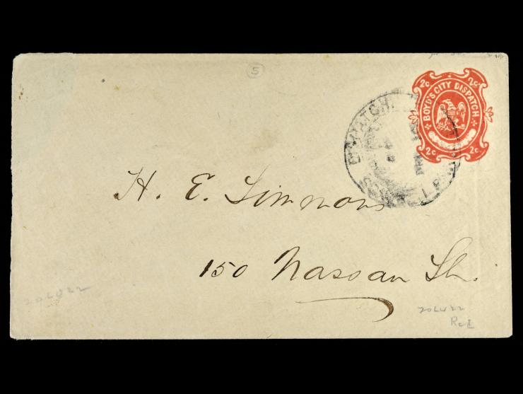 Boyd's City Dispatch, 1874, Red on Amber, 20LU22, on cover