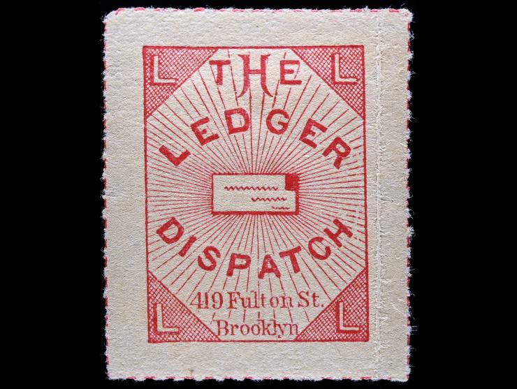 Ledger Dispatch, 1882, Rose, 95L1, Unused Die Cut