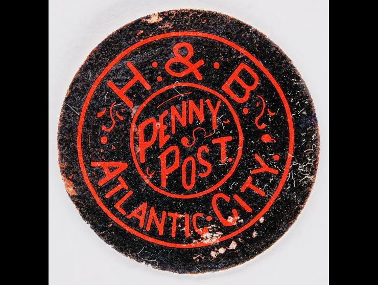 Hackney & Bolte Penny Post,1886 1c Black on Red, 153L1, Unused