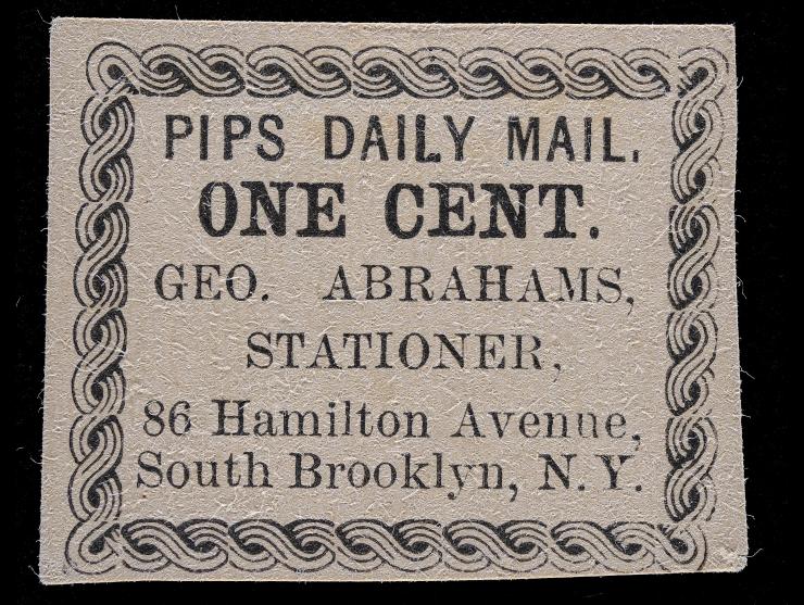 Pips Daily Mail, 1862 ,1c Black on Buff, 116L2, Unused