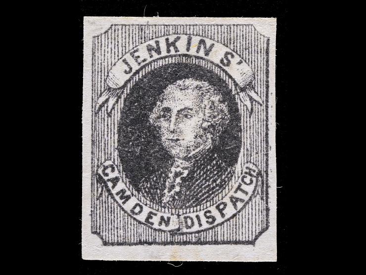 Jenkin's Camden Dispatch, 1853 Black, 89L1 Type 4, Unused