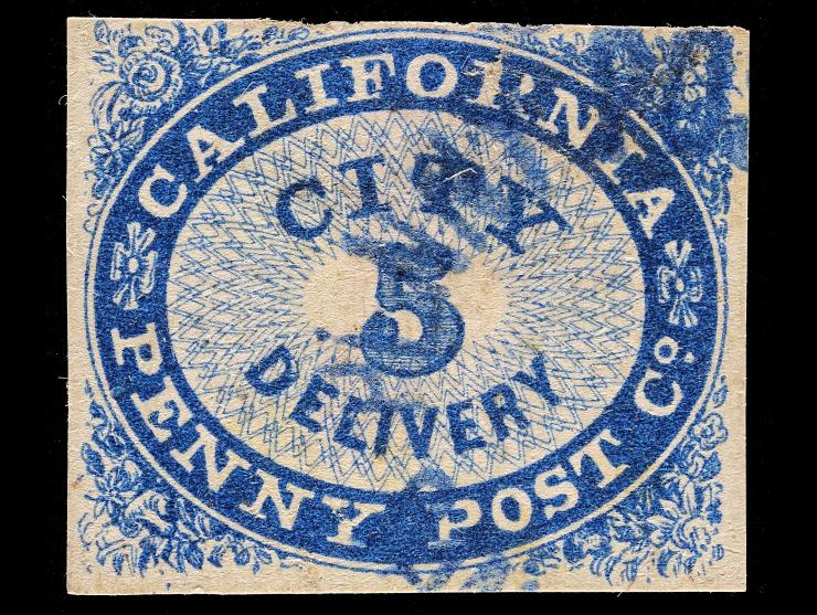 California Penny Post Co., 34L2, 5c Blue, Used