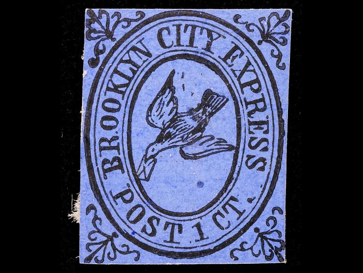 Brooklyn City Express Post, 28L1, 1c Black on Blue, Unused