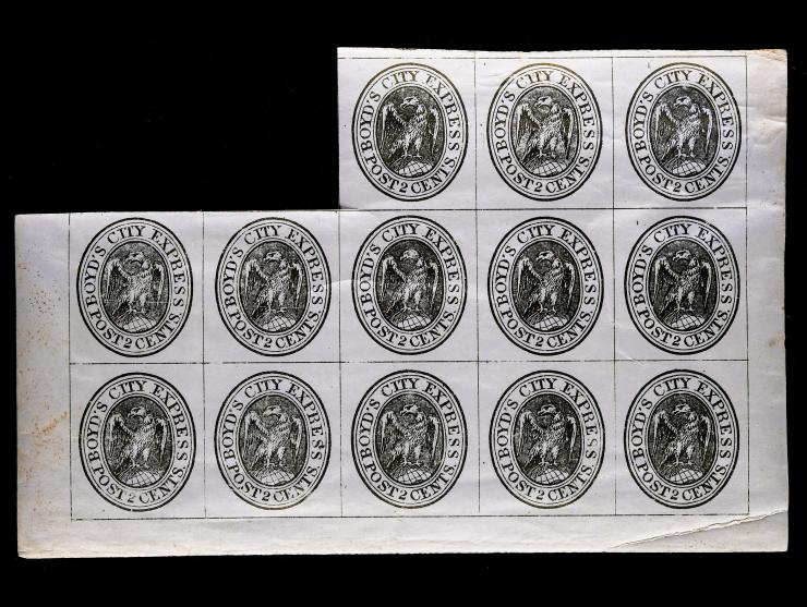 Boyd's City Express, 1852, 2c Gold on Glazed White, 20L9, Unused