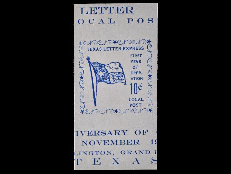 Texas Letter Express, 10c Blue, Unused