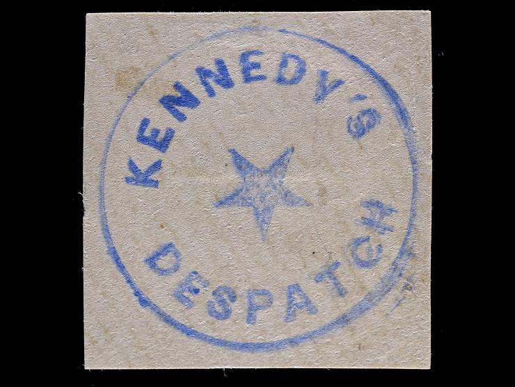 Kennedy’s Despatch, Original Blue Handstamp, Star in Circle