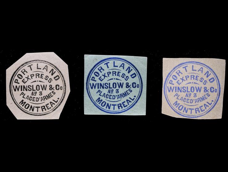 Winslow & Co, Portland Express, Bogus Post, Group Reference Lot of 3 Examples