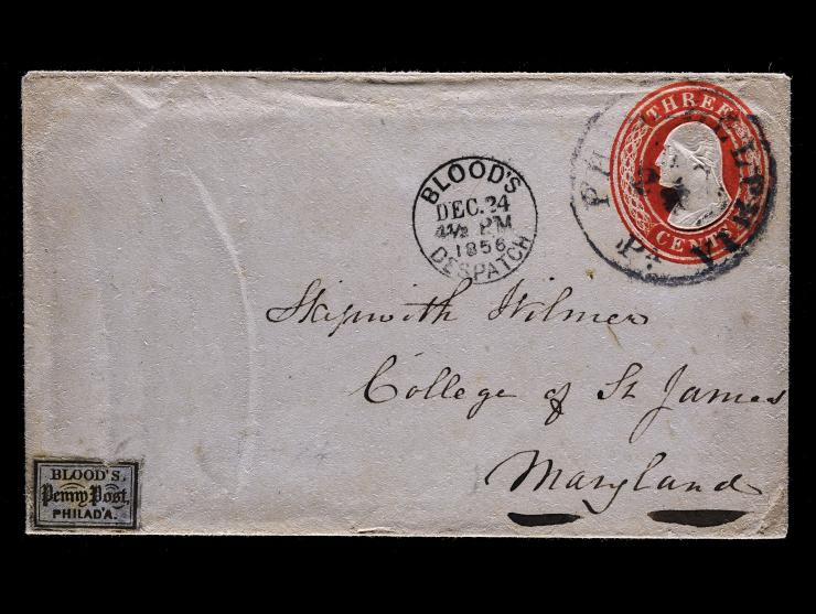 Blood's City Despatch, 1854, 1c Bronze on Lilac on U1, Unlisted