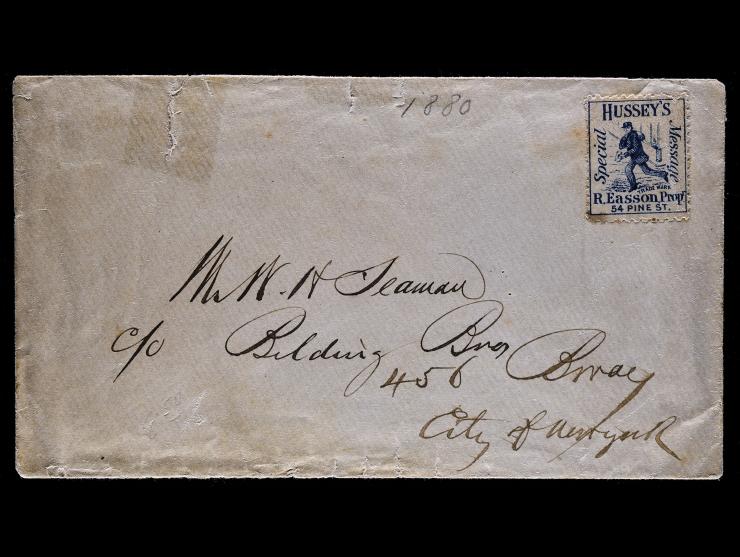 Hussey's Post, 87L64, 1878 Blue, On Cover to New York