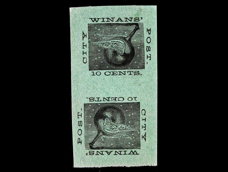 Winan's City Post, 10c Bogus C, Tete-Beche Pair