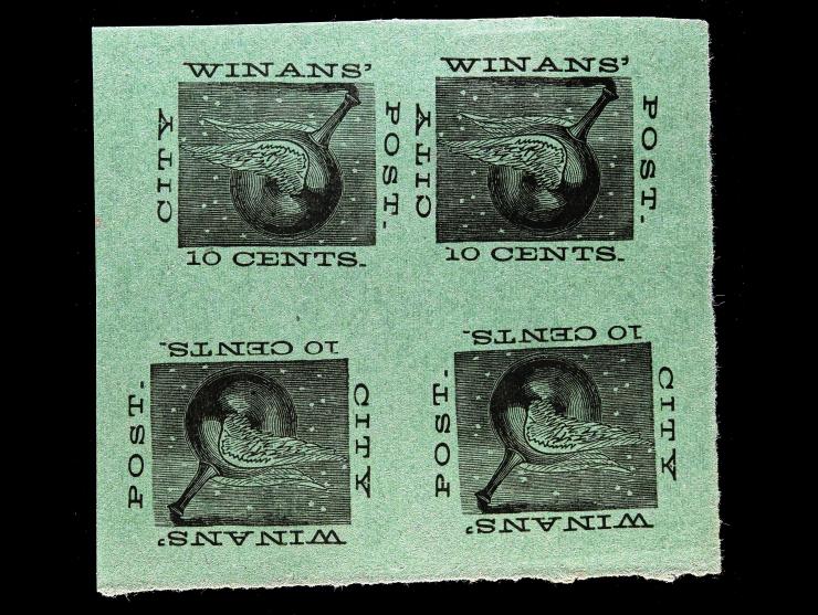 Winan's City Post, 10c Bogus C, 2 Tete-Beche Pairs