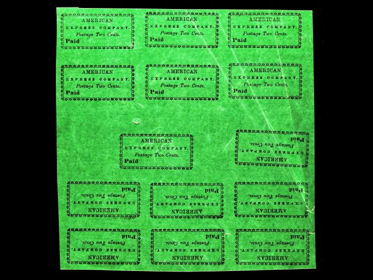 American Express Co., Forgery C, 2 Panes Of 7 Tete-Beche Pairs