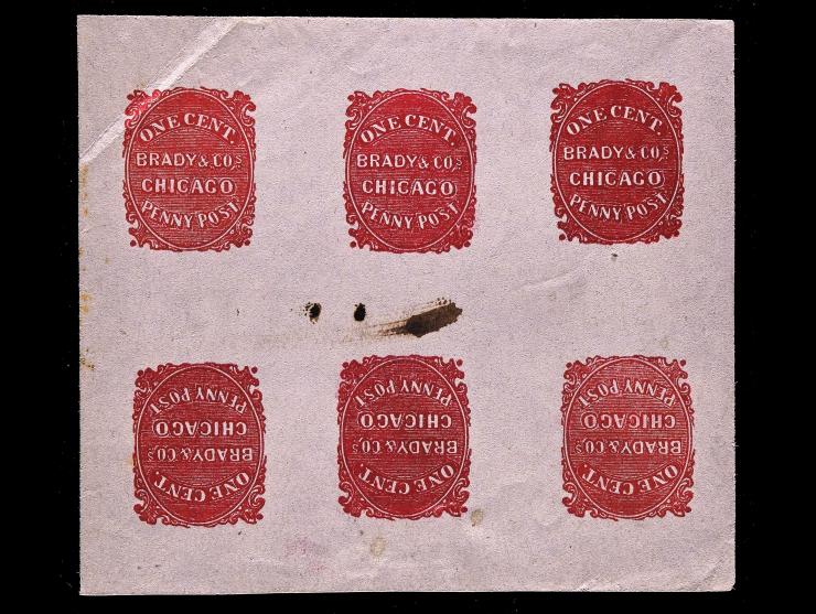 Brady & Co Chicago, Forgery D, 3 Tete-Beche Pairs