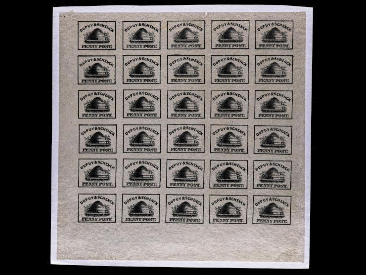 Dupuy & Schenck, 1846 1c Black on Gray, 60L2, Forgery B