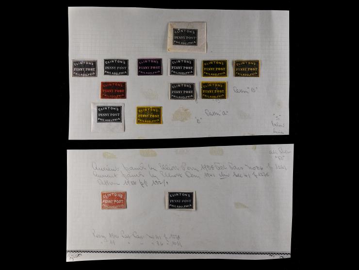 Clinton’s Penny Post, Group Reference Lot of 14 Examples